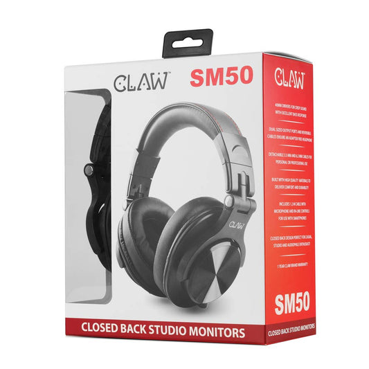 CLAW SM50 Professional Studio Monitoring DJ Wired Over-Ear Headphones
