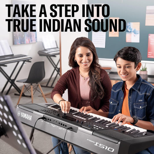 Yamaha PSR-I510 61-Key Portable Keyboard, Upgraded Version of PSR-I500, Indian & Western Tones, Enhanced Songs & Styles, Built-in Rhythms, Lesson Function, Power Adapter Included