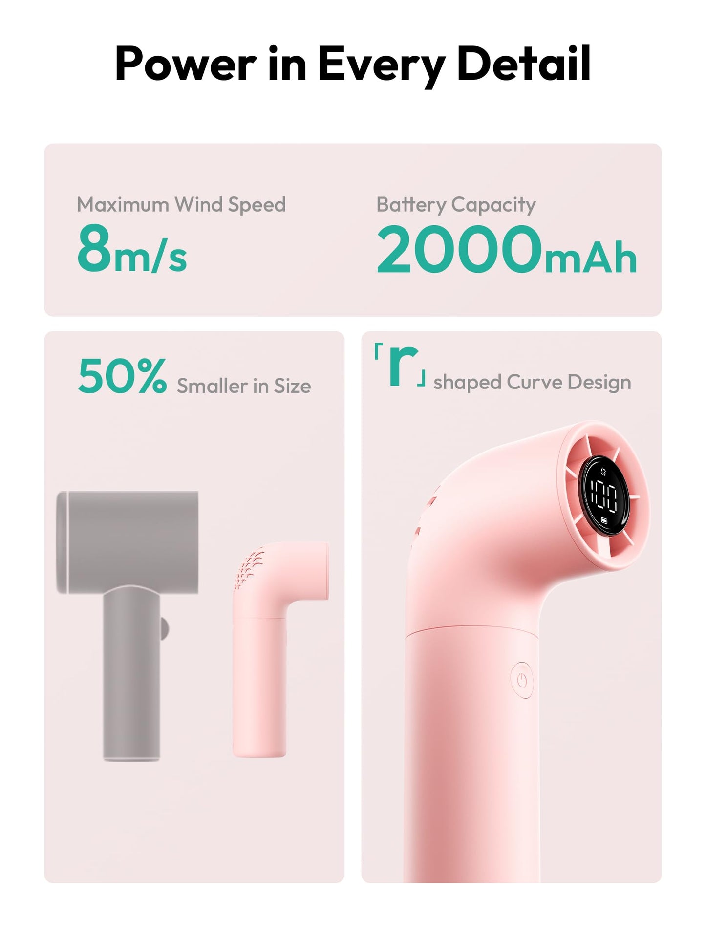 Aecooly Aero Portable Handheld Turbo Fan - Pink