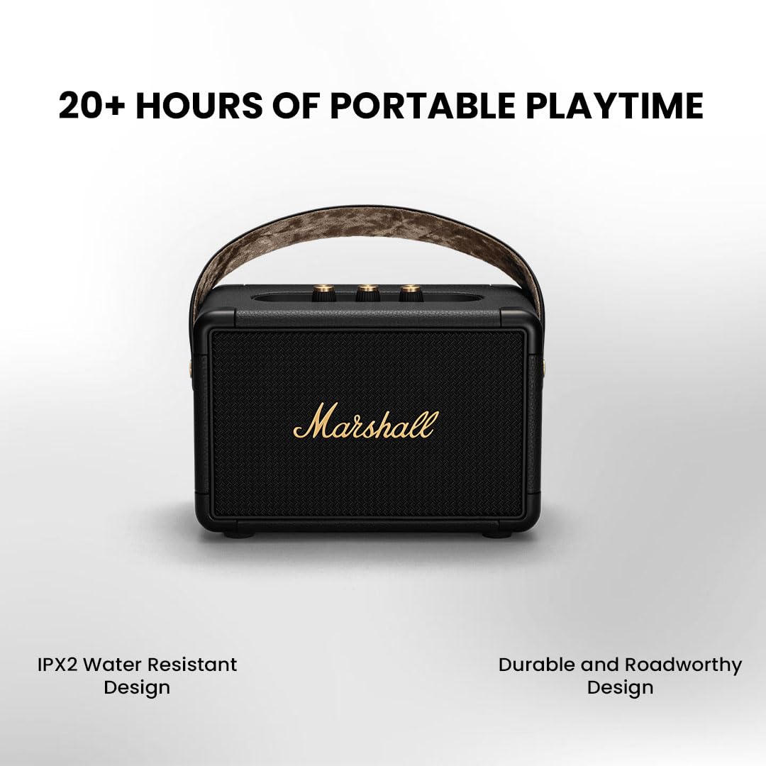 Marshall Kilburn II Portable Bluetooth Speaker – Black & Brass