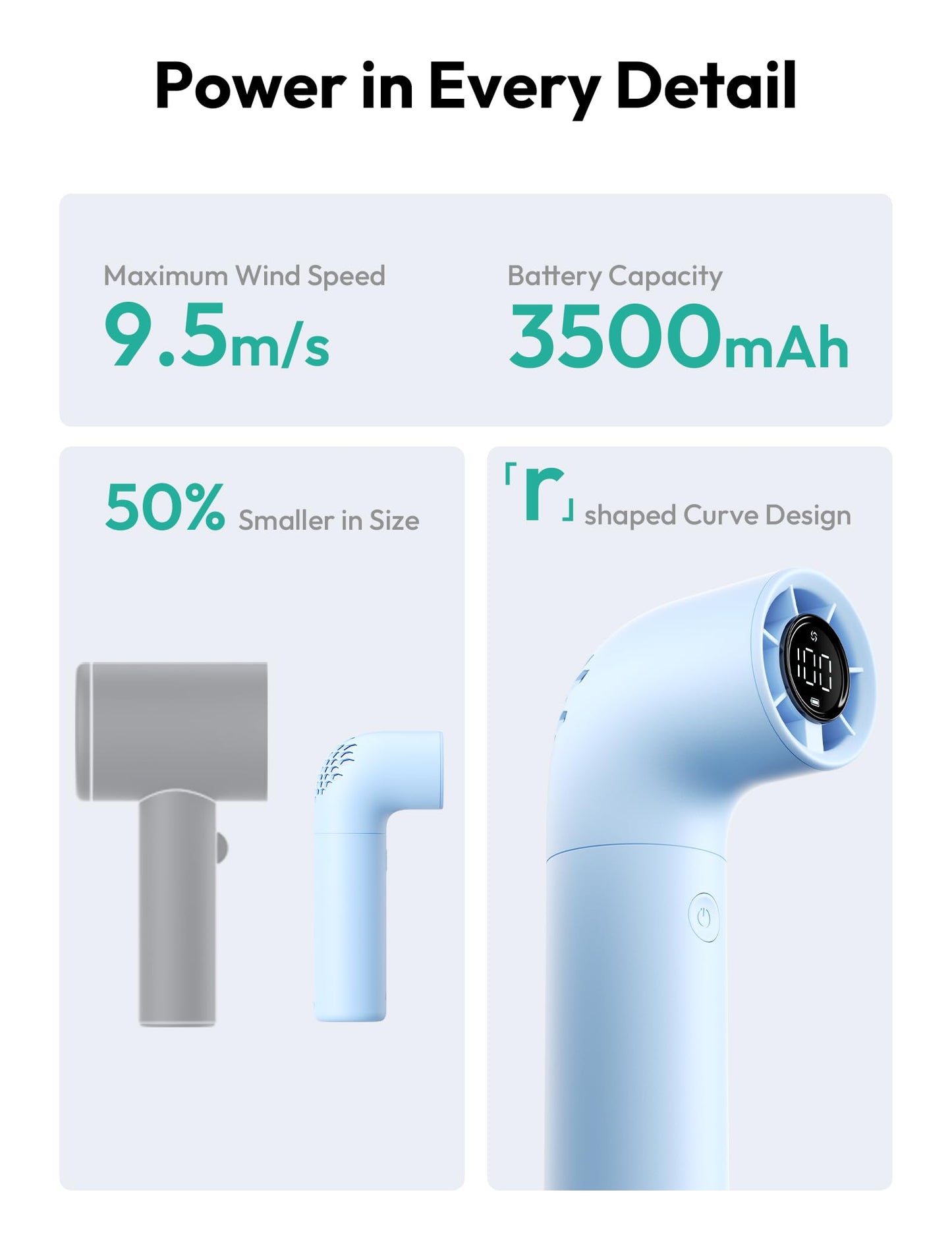 Aecooly Aero Portable Handheld Turbo Fan - Blue