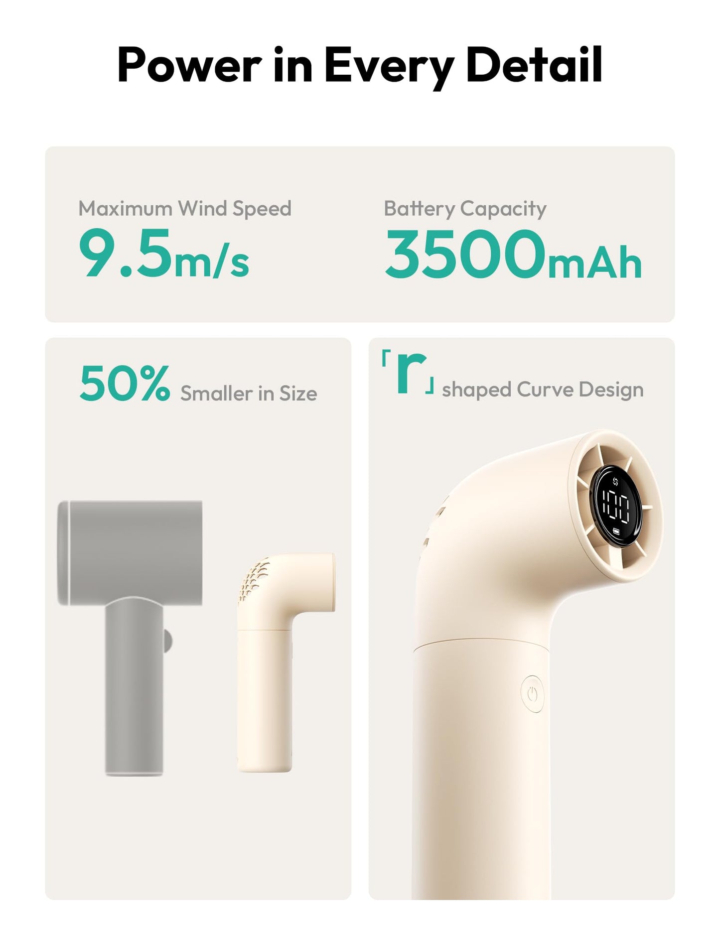 Aecooly Aero Portable Handheld Turbo Fan - Beige