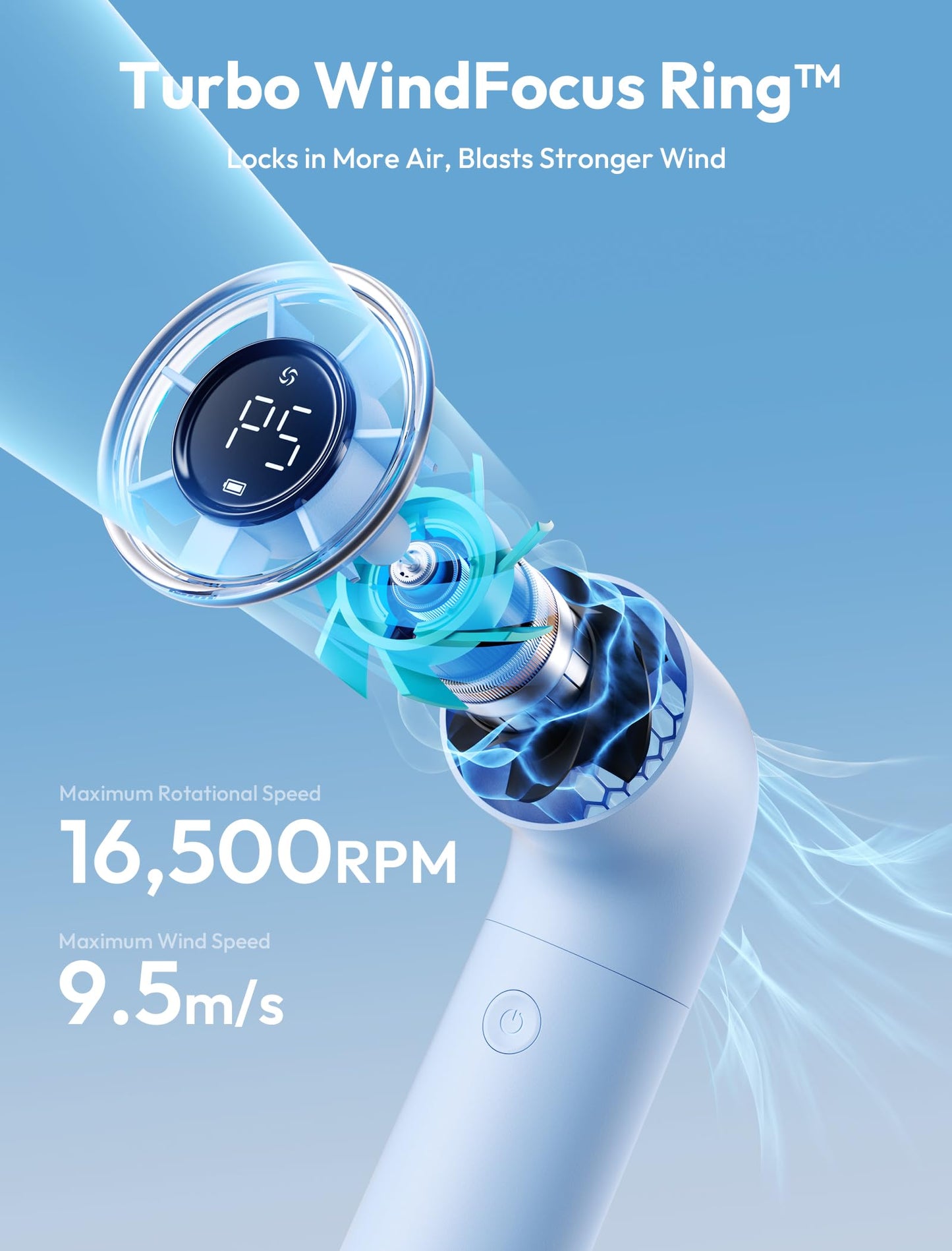 Aecooly Aero Portable Handheld Turbo Fan - Blue