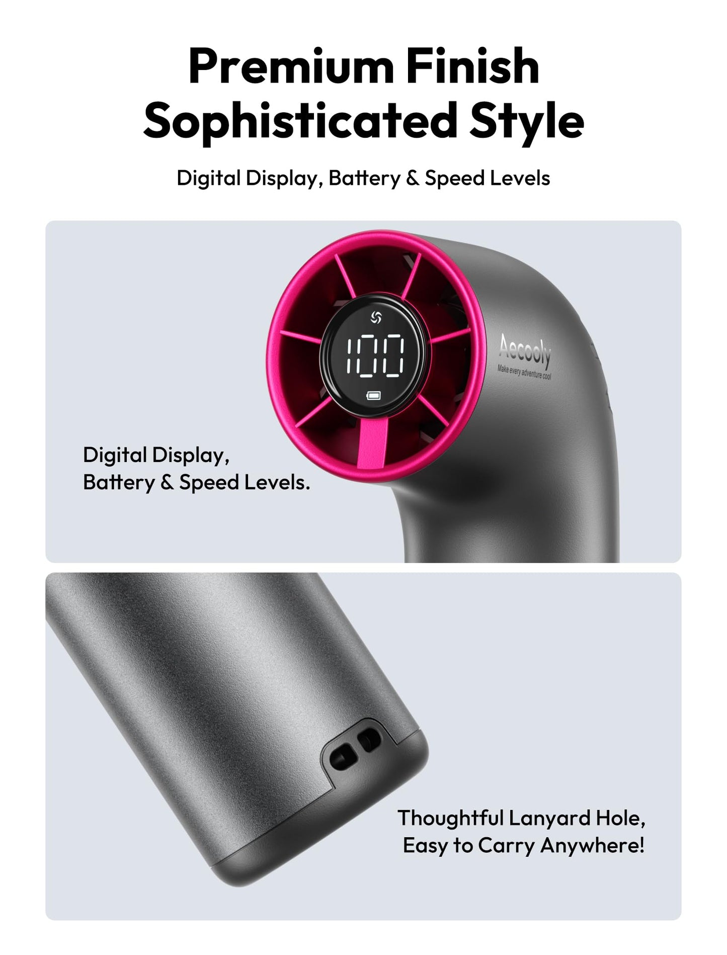 Aecooly Aero Ultra Handheld Fan – Grey & Purple