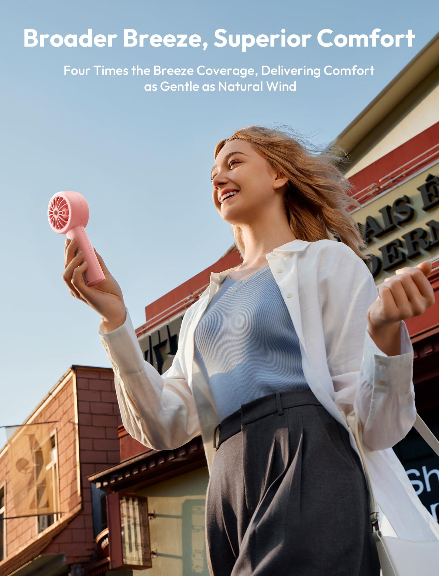Aecooly CloudFlow Portable Handheld Fan with Dual Air Channels - Pink