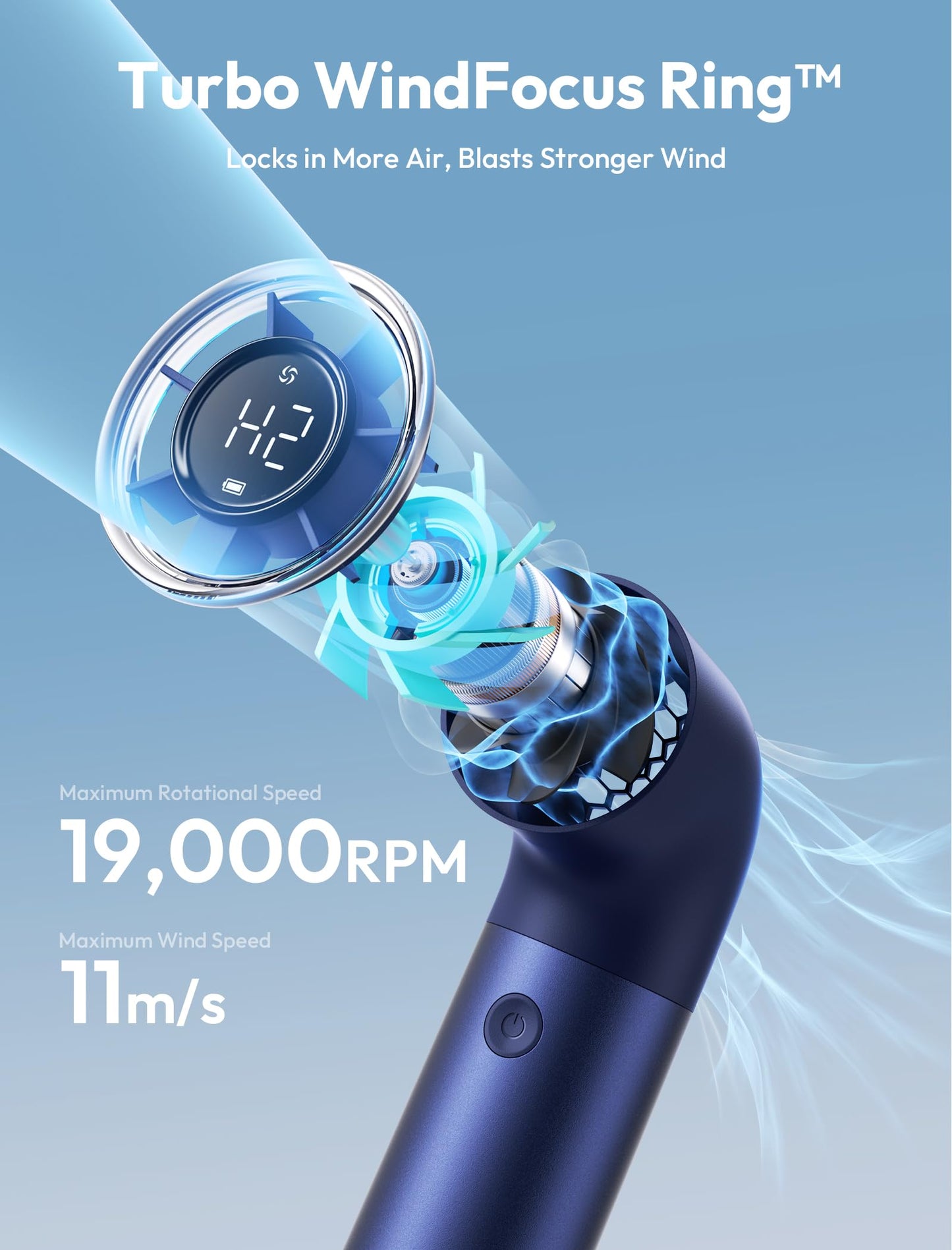 Aecooly Portable Handheld Fan Aero Pro - Blue