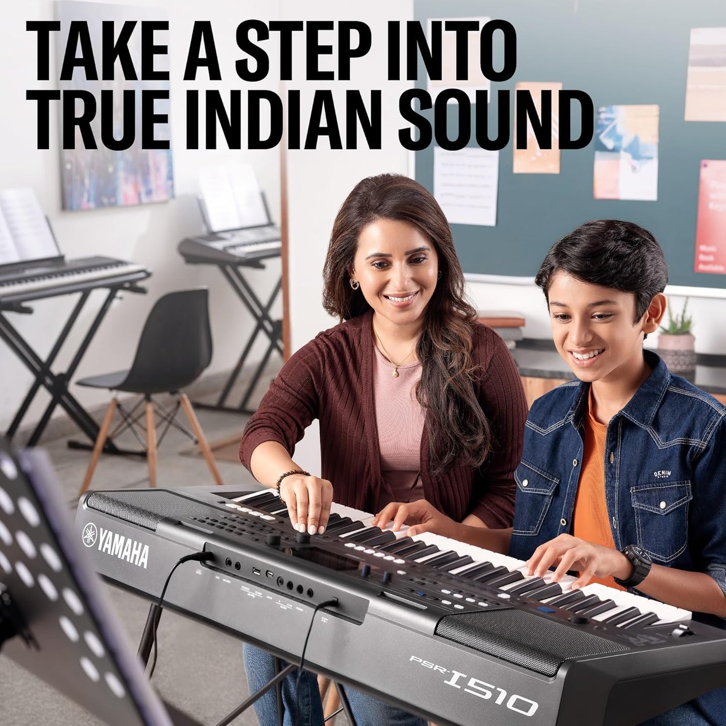 Yamaha PSR-I510 61-Key Portable Keyboard, Upgraded Version of PSR-I500, Indian & Western Tones, Enhanced Songs & Styles, Built-in Rhythms, Lesson Function, Power Adapter Included