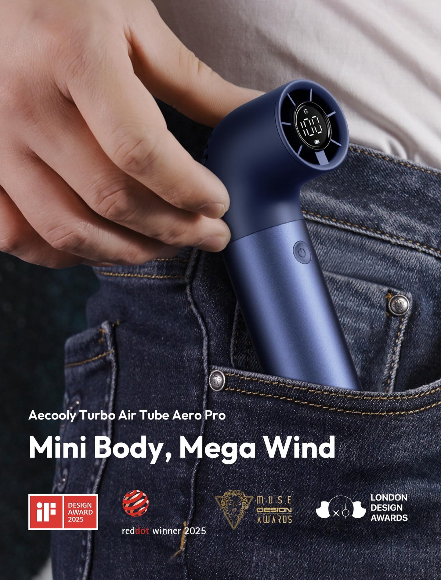 Aecooly Portable Handheld Fan Aero Pro - Blue